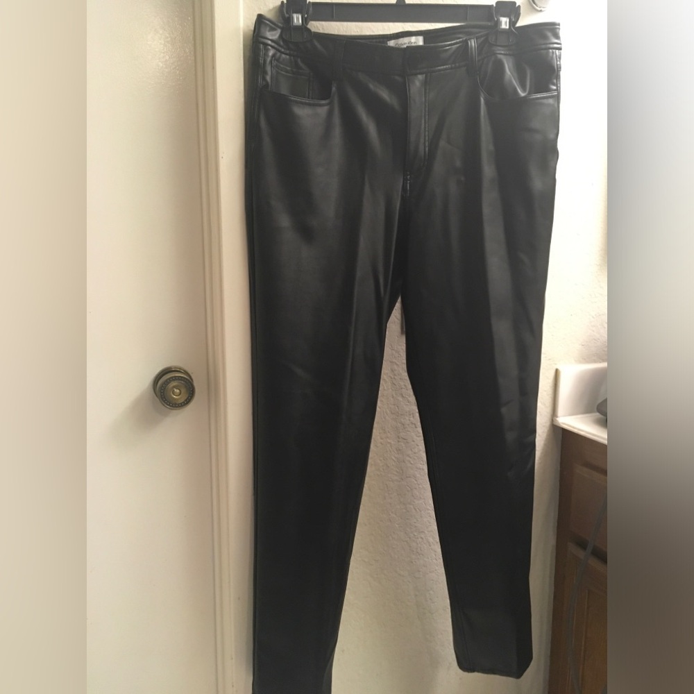 Black Faux Leather Men’s Pants